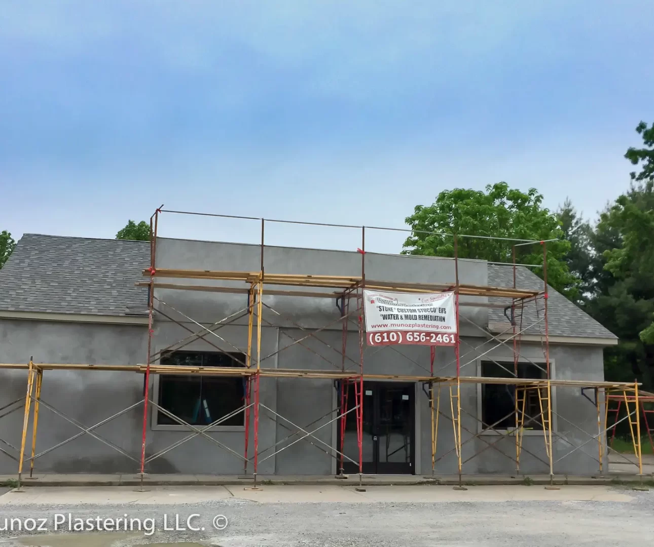 3 coat commercial acrylic stucco, west chester PA-8