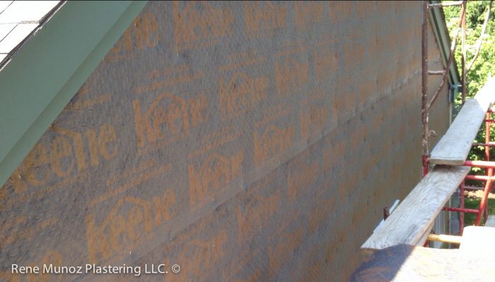 Rainscreen drainage mat to help with moisture problems.