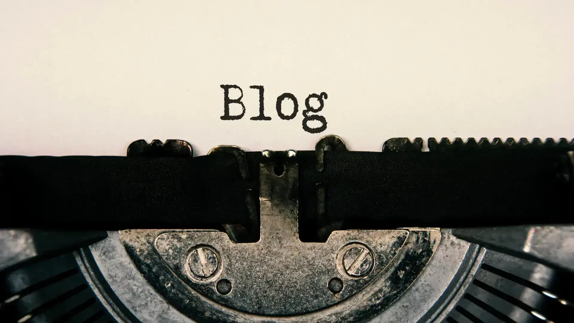 Blog text on an old vintage typewriter. Blogging concept