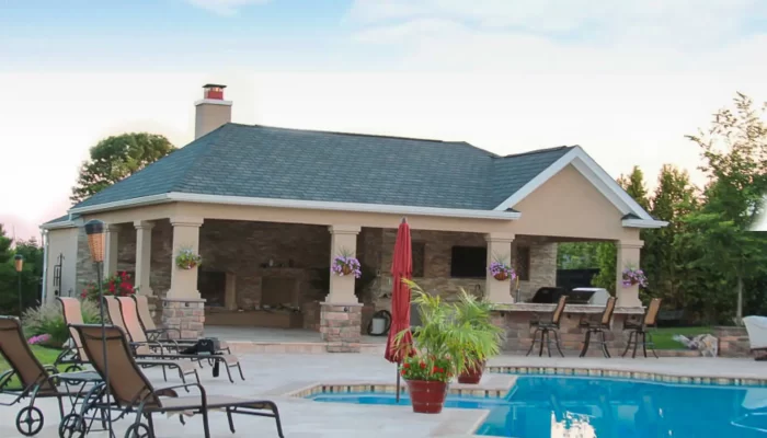 Acrylic Stucco & Stone Pool House