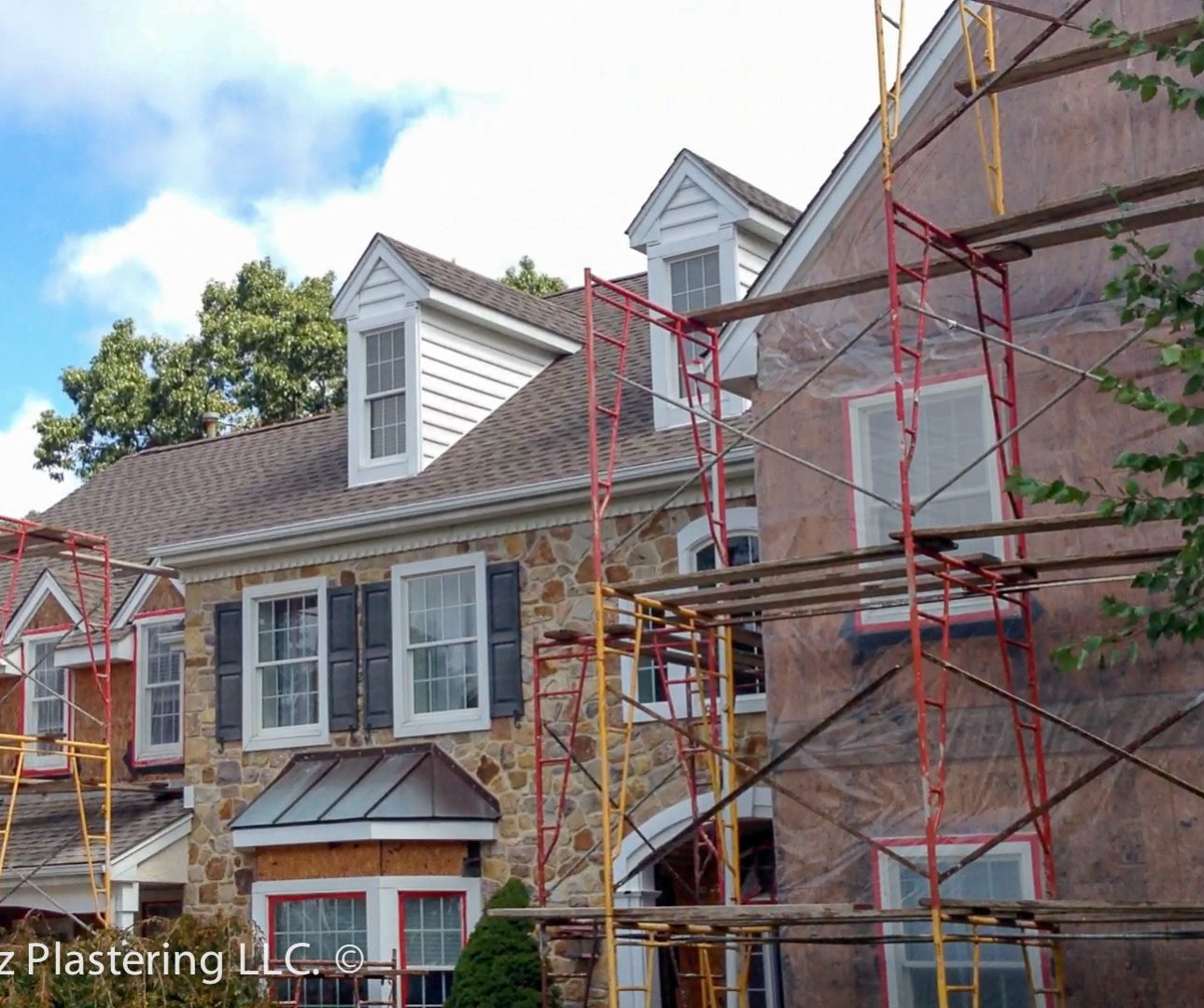 Stucco remediation to siding at West Goshen-1