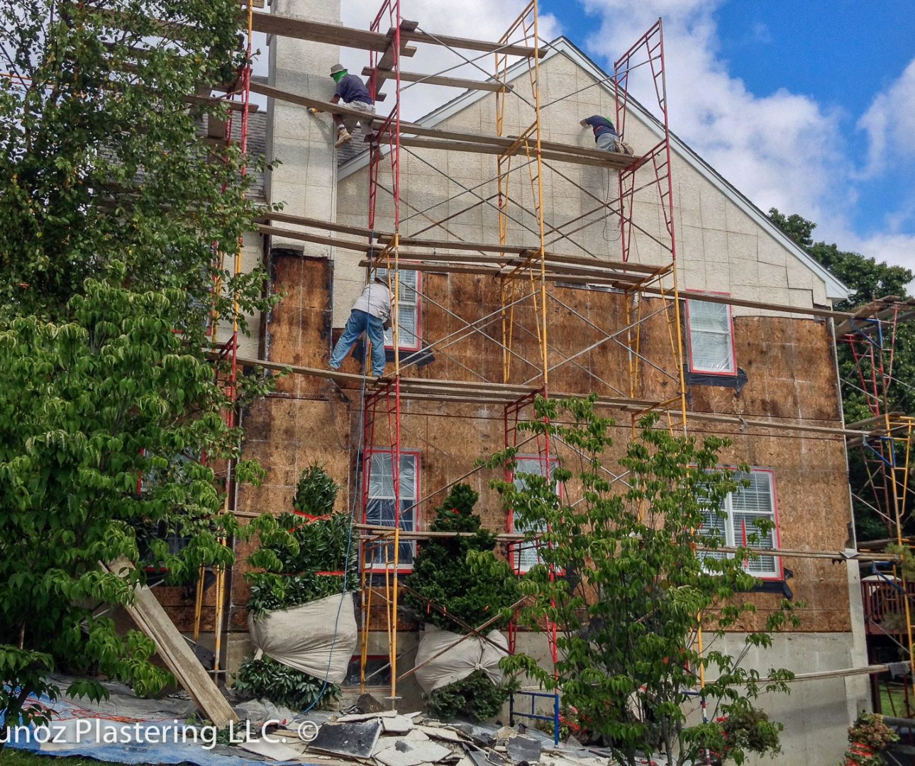 Stucco remediation to siding at West Goshen-2