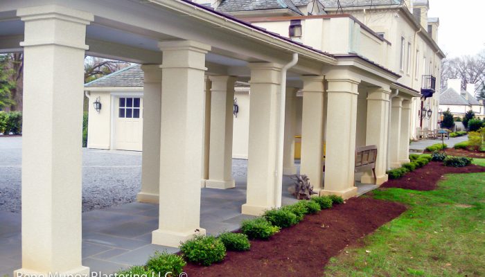 Stucco Columns Corridor