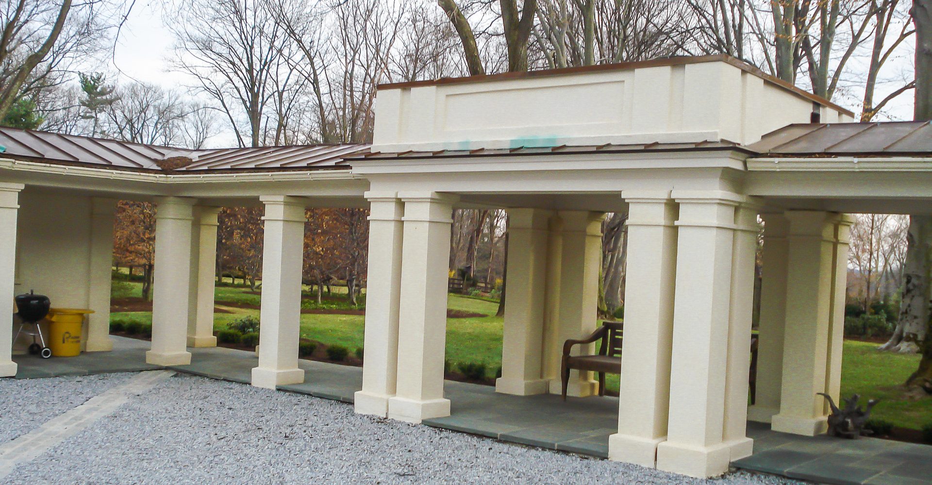 custom stucco pillars corridor, contractor, professional, installer in Villanova, Media PA -3